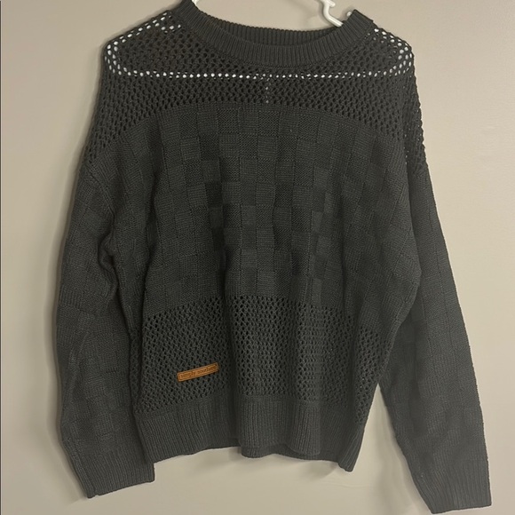 Simply Southern Small Black Crewneck Sweater with Textured Knit Pattern - Picture 1 of 6